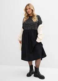 Robe bi-matière 100% coton, bonprix