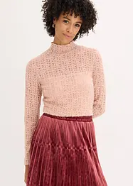 T-shirt col roulé en dentelle, bonprix