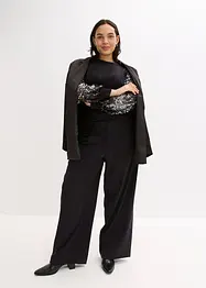 Pull en fine maille avec manches à sequins, bonprix