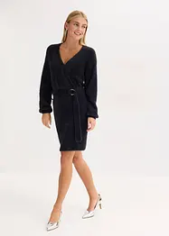 Robe cintrée en maille avec accessoire, bonprix