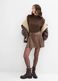 Mini-jupe enduite à plis creux, bonprix