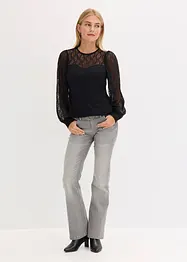 T-shirt manches longues à dentelle, bonprix