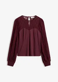 T-shirt manches longues à dentelle, bonprix