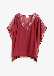Blouse oversize à empiècement orné de sequins, bonprix