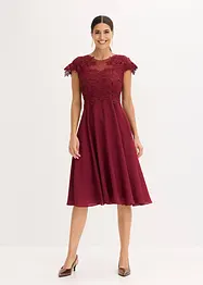 Robe midi en tulle délicat avec dentelle, bonprix