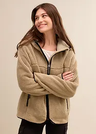 Veste en maille sherpa à capuche, bonprix