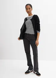 Jean droit taille mi-haute, extensible, bonprix