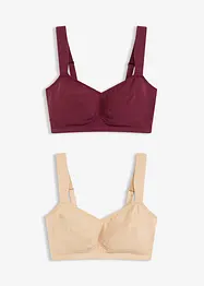 Lot de 2 soutiens-gorge coton sans armatures, bonprix