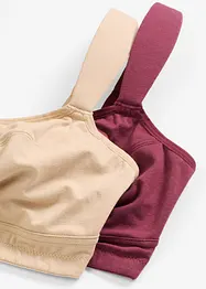 Lot de 2 soutiens-gorge coton sans armatures, bonprix