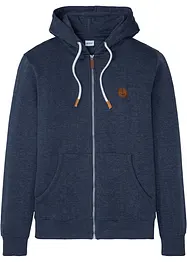 Sweat zippé à capuche et détails enduits, bonprix