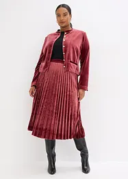 Jupe plissée en velours doux, bonprix