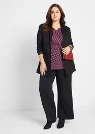 T-shirt manches longues à pois et fentes latérales, bonprix