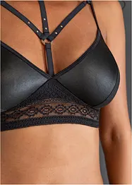 Brassière, string, porte-jarretelles wetlook (ens. 3 pces), bonprix