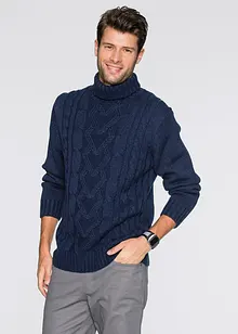 Pull col roulé à motif torsadé, bonprix