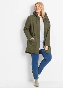 Parka courte en coton à col montant, cintrée, bonprix