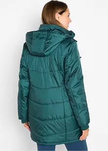 Veste longue matelassée, rembourrée avec col et capuche, bonprix