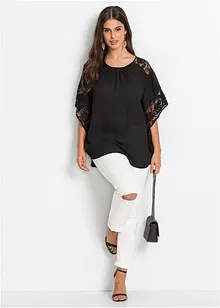 Blouse avec détails en dentelle, bonprix