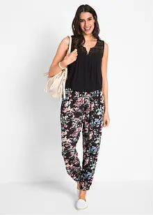 Pantalon sarouel avec taille confortable, bonprix