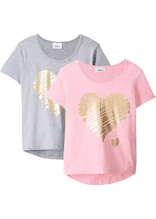 Lot de 2 t-shirts fille en coton, bonprix