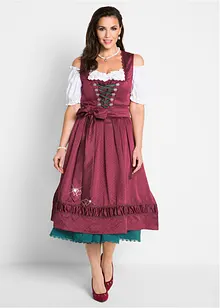 Dirndl à tablier en satin brodé (ens. 2 pces), bonprix