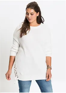 Pull en coton à laçage, oversize, bonprix