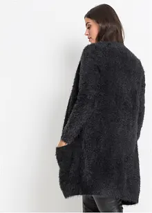 Gilet long en maille duveteux, bonprix