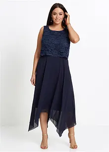 Robe en crêpe premium avec dentelle, bonprix