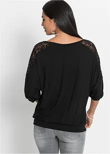 T-shirt oversize avec dentelle, bonprix