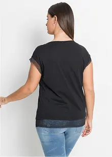 T-shirt boxy à dentelle, bonprix