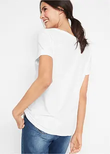 T-shirt en coton fil flammé avec poche poitrine, bonprix