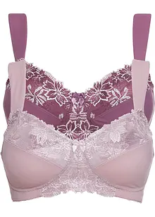 Lot de 2 soutiens-gorge sans armatures à bretelles rembourrées, bonprix