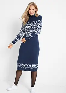 Robe midi en maille motif norvégien, bonprix