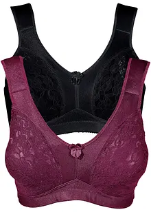 Lot de 2 soutiens-gorge grand maintien sans armatures avec bretelles rembourrées, bonprix