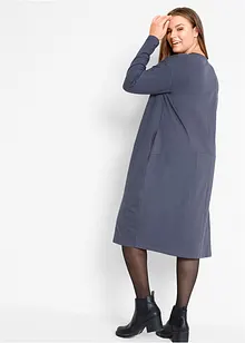 Robe de forme ovoïde en jersey de coton avec poches, manches longues et longueur genou, bpc bonprix collection