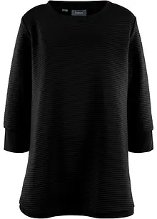 Sweat-shirt long structuré forme trapèze, manches 3/4, bonprix