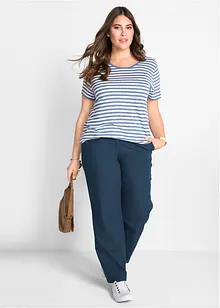 Pantalon en lin majoritaire avec taille confortable, Loose Fit, bonprix