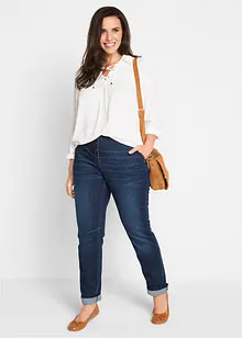 Jean boyfriend stretch à taille élastiquée, bonprix