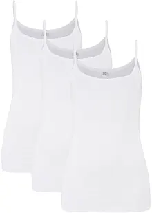 Lot de 3 tops à fines bretelles 100% coton, bonprix
