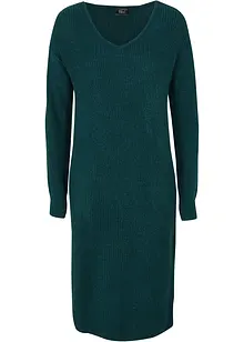 Robe en maille à décolleté en V, longueur genou, bonprix