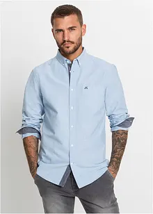 Chemise manches longues Oxford à broderie, bonprix