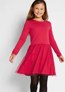 Robe en jersey fille avec tulle, bonprix