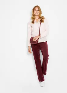 Pantalon Flare en velours côtelé extensible avec taille haute confortable, bonprix