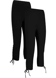 Lot de 2 leggings corsaire avec fronces, bonprix