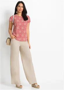 Pantalon palazzo en lin mélangé, bonprix