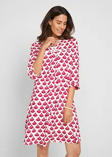 Robe-tunique avec col V et empiècement en dentelle, bonprix