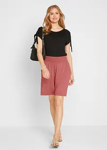 Bermuda ample en jersey avec large smock confortable à la taille, bonprix