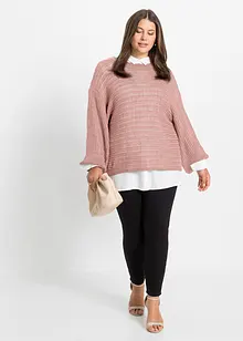 Pull en maille ajourée oversize, bonprix