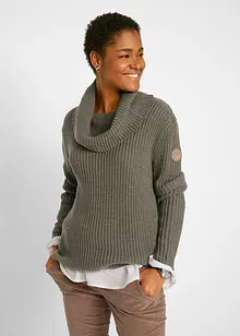 Pull en grosse maille avec col large, bpc bonprix collection