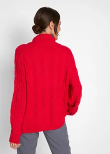 Pull col roulé à motif torsadé, bonprix