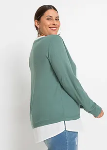 Pull à empiècement chemisier, bonprix